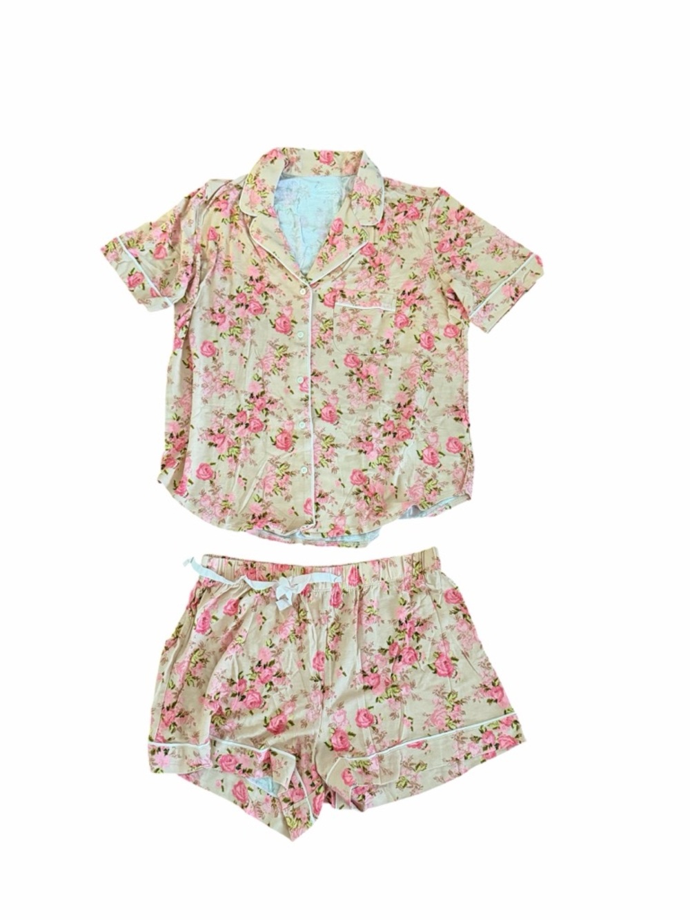 Victoria's Secret heritage blush rose Floral Short PJ Set size small - Picture 2 of 5